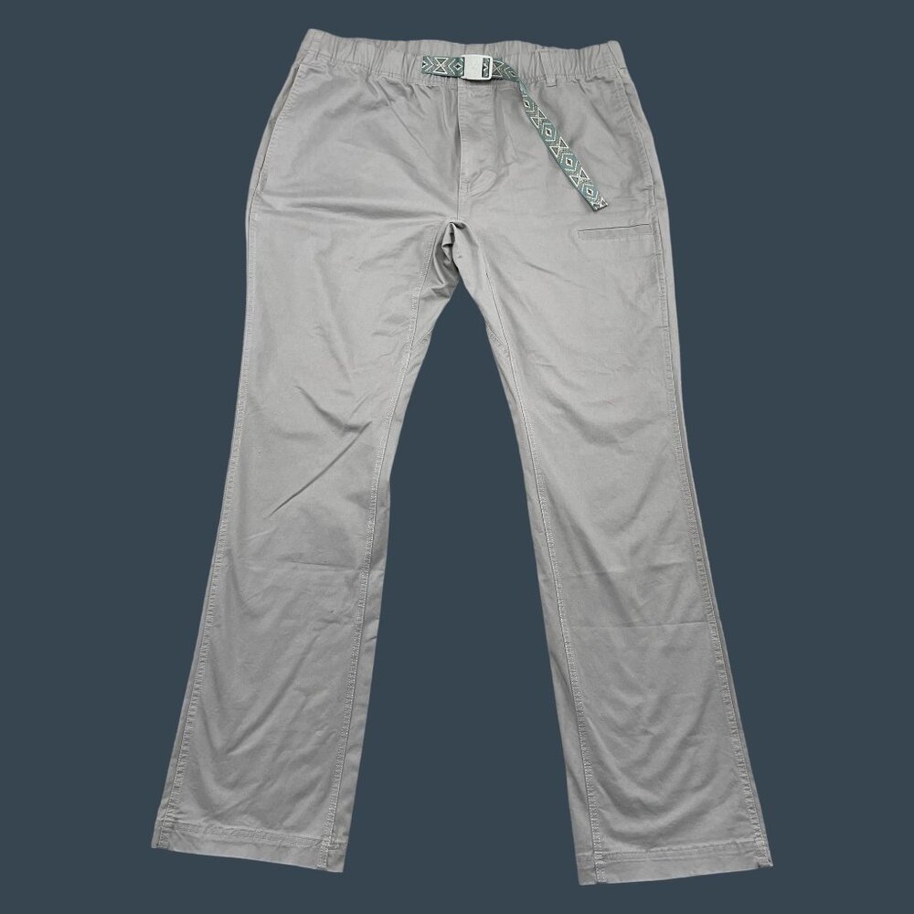 NWT Kavu Hiking Pants Mens XL Grey Hit the Road Pant w/ Belt
